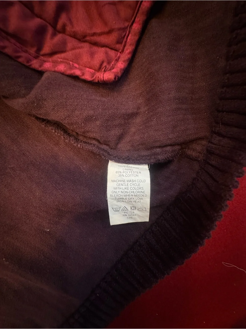 Izod Women’s Corduroy Cropped Pea Coat in Burgundy Size XL (Runs Small)